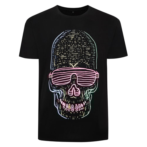 Bigdude Skull Print T-Shirt Black Tall